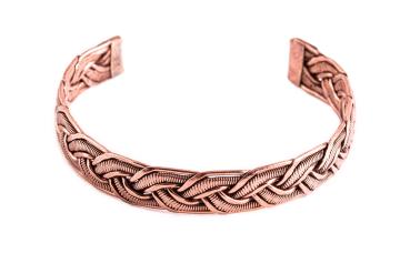 Geflochtener Kupferarmreif breit - Berk