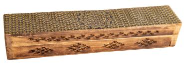 Fantasy Blume des Lebens - Räucherbox aus Mangoholz - Berk
