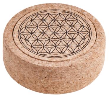 Blume des Lebens 6er Set mit Aufsteller - Untersetzer aus Kork Ø 9 cm - Berk