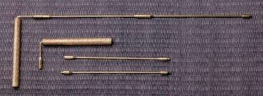 Winkelrute 3-teilig zum Reisen mit Tasche - Messing, paarweise 39 cm - Berk