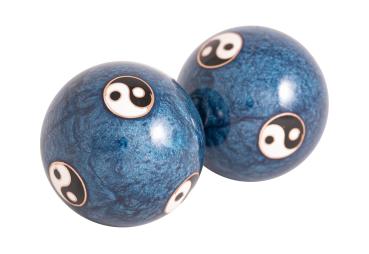 Qi Gong Kugeln - Ying Yang blau, klein 35 mm - Berk