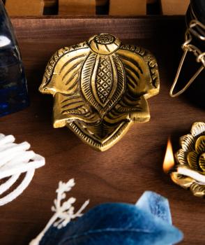 Preview: Gheelampe Blatt - schweres Messing - Berk