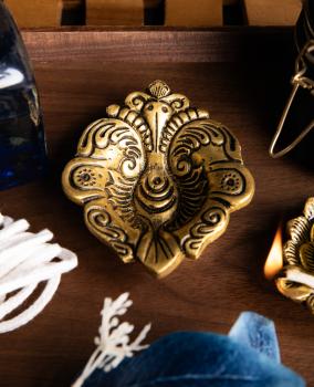 Preview: Gheelampe Ganesh - schweres Messing - Berk