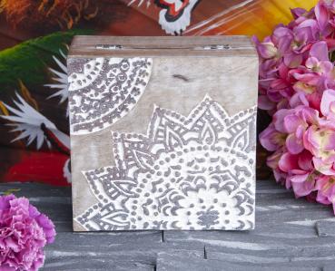 Mandala Silberbox groß - Mangoholz - Berk