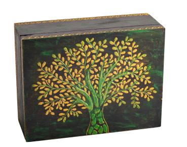 Baum des Lebens groß - Holzbox Handbemalt - Berk