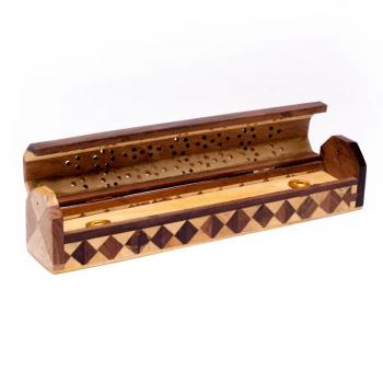 Duo - Räucherbox aus zweifarbigen Holz - Yogi & Yogini