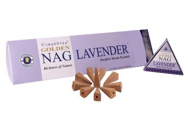 Lavender Golden Nag - Premium Rückflussräucherkegel - Vijayshree Fragrance