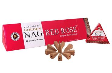 Red Rose Golden Nag - Premium Rückflussräucherkegel - Vijayshree Fragrance