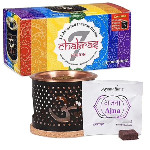 7 Chakras Räucherblöcke Probierset & Diffuser - Aromafume