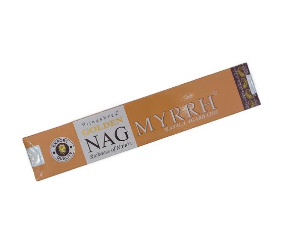 Myrrhe Golden Nag - Premium Räucherstäbchen - Vijayshree