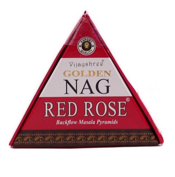 Red Rose Golden Nag - Premium Rückflussräucherkegel - Vijayshree Fragrance