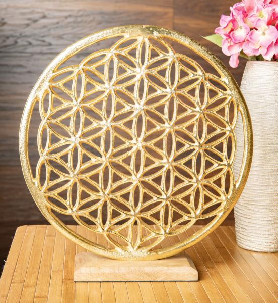 Blume des Lebens gold - Ambiente Element Weißmetall Berk