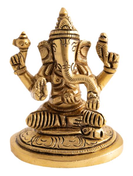 Ganesha in Gold matt Finish - Messing 5,9 cm, 140 g - Berk
