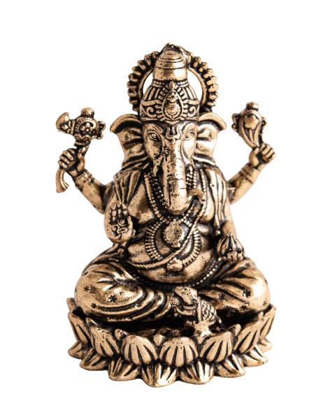 Ganesha auf Lotus Kunstform - Messing 5 cm, 45 g - Berk