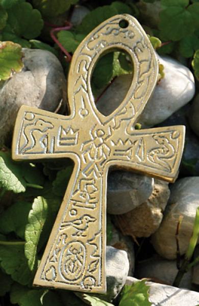 Ankh, 11 cm klein mit ägyptischem Symbol - Messing - Berk