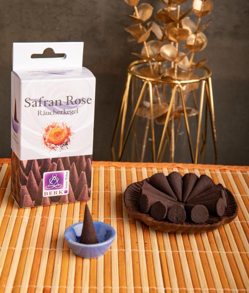 Safran Rose - Masala Räucherkegel - Berk