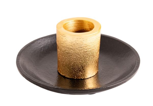 Palo Santo Stick-Halter gold & schwarz - Räucherwerkhalter Metall Berk
