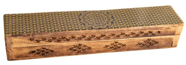 Fantasy Blume des Lebens - Räucherbox aus Mangoholz - Berk