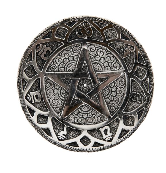 Pentagramm Relief - Räucherstäbchenhalter aus Metall - Berk