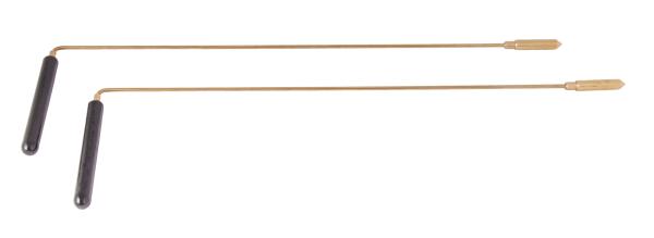Wünschelrute mit Holzgriff und Aufsatzspitze "für den Zeugen" ​​​​​​​- Messing, paarweise 38 cm - Berk