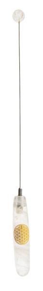 Edelstein Tensor Bergkristall mit Blume des Lebens - Berk
