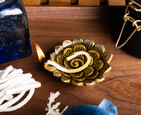 Gheelampe Lotus - schweres Messing - Berk