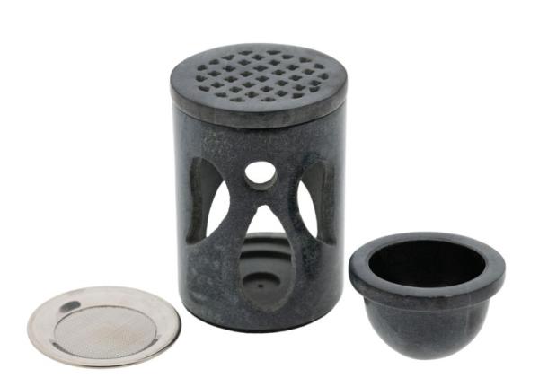 Engel Fülle mit 4 Funktionen in einem - Siebräuchergefäß & Aromalampe Speckstein Berk