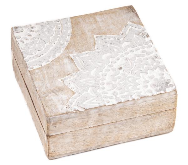 Mandala Silberbox klein - Mangoholz - Berk