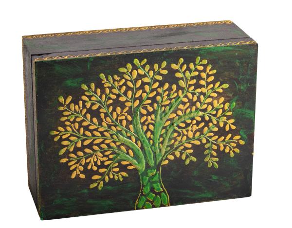 Baum des Lebens groß - Holzbox Handbemalt - Berk