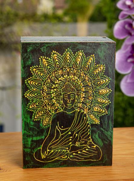 Buddha klein - Holzbox Handbemalt - Berk