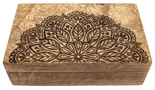 Mandala Holzbox mit Goldverzierung - Berk