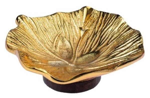 Blume groß, goldfarben - Räucherschale - einzigARTig frieda