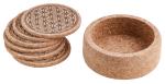 Blume des Lebens 6er Set mit Aufsteller - Untersetzer aus Kork Ø 9 cm - Berk