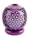 Blume des Lebens lila - Teelichtkugel Speckstein - Berk