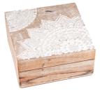 Mandala Silberbox groß - Mangoholz - Berk