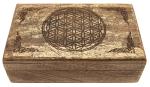 Blume des Lebens Holzbox mit Goldverzierung - Berk