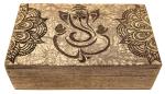 Ganesha Holzbox mit Goldverzierung - Berk
