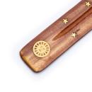 Sonne - Räucherstäbchenhalter Holz & Messing - Handarbeit aus Indien